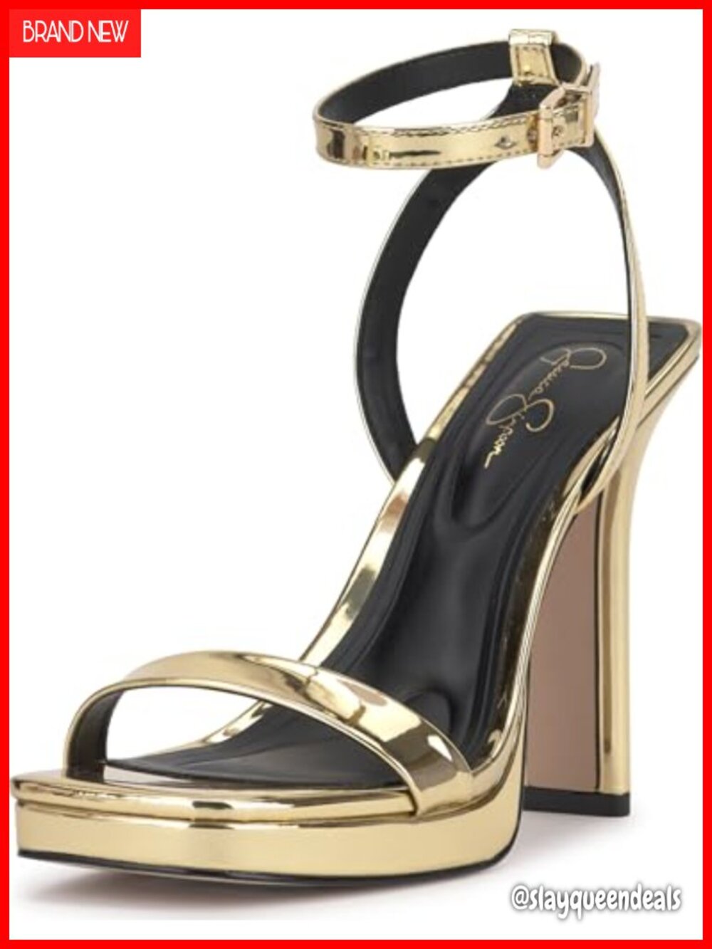 Jessica Simpson Adonia Faux Leather Sculpted Heel Dress Sandals